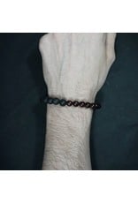 Elastic Bracelet 8mm Lava Bead - Garnet