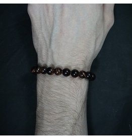 Elastic Bracelet 8mm Round Beads - Red Tiger Eye
