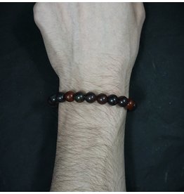 Elastic Bracelet 8mm Round Beads - Bloodstone