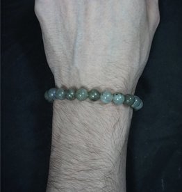 Elastic Bracelet 8mm Round Beads – Blue Labradorite
