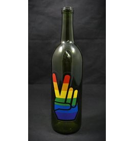 Rainbow Peace Green Bottle Incense Burner