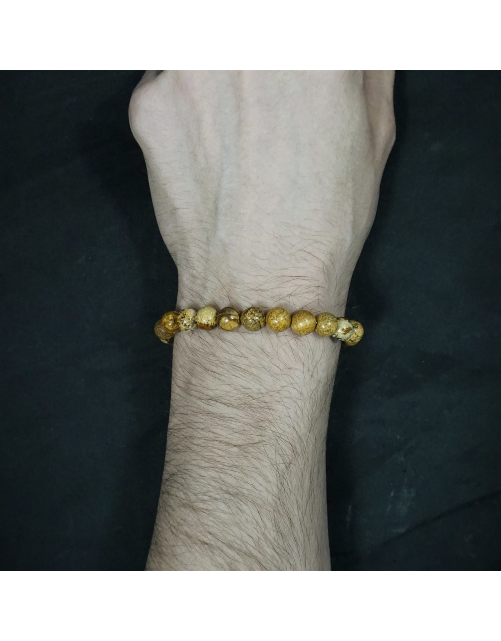 Elastic Bracelet 8mm Round Beads â€“ Picture Jasper