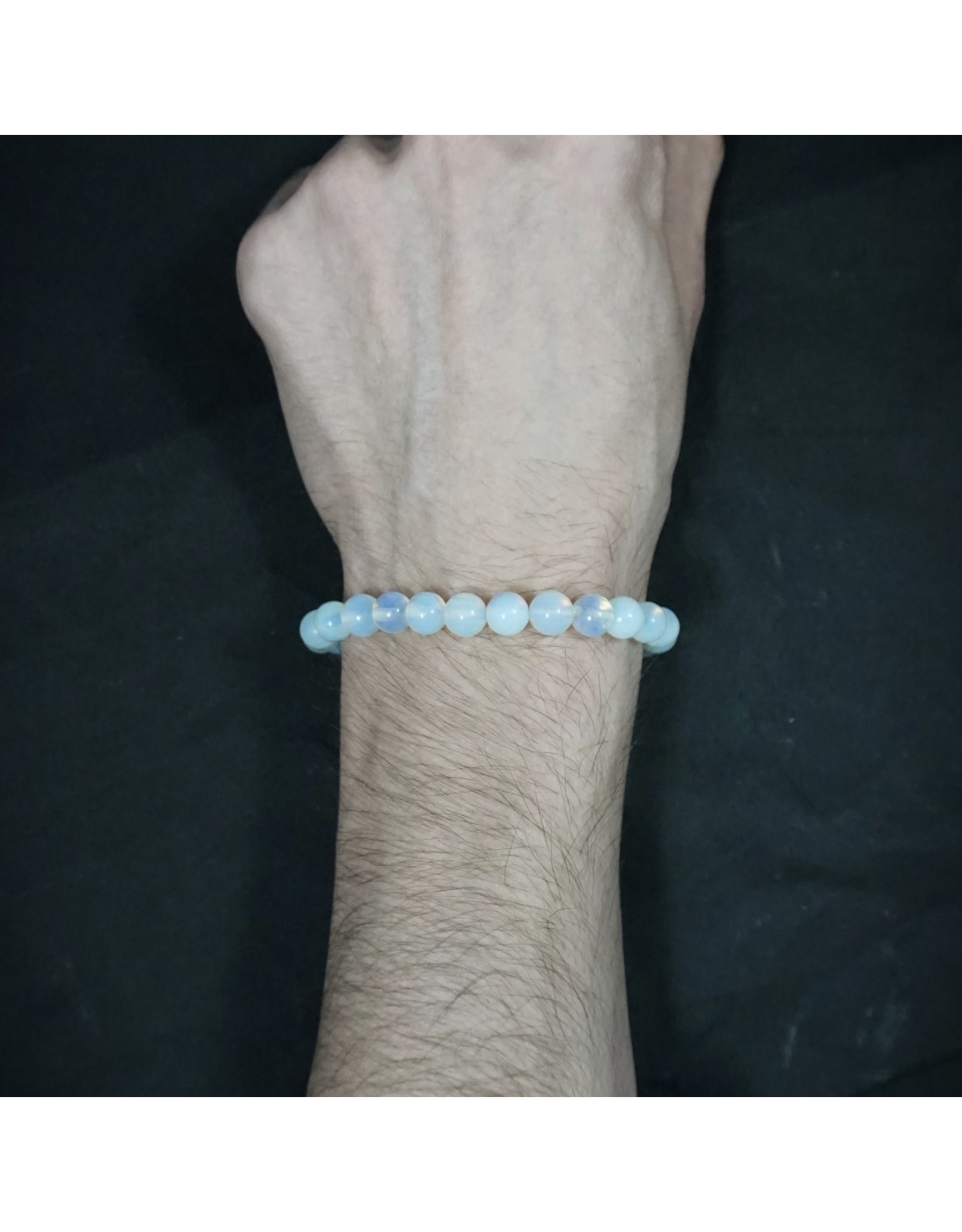 Elastic Bracelet 8mm Round Beads â€“ Opalite
