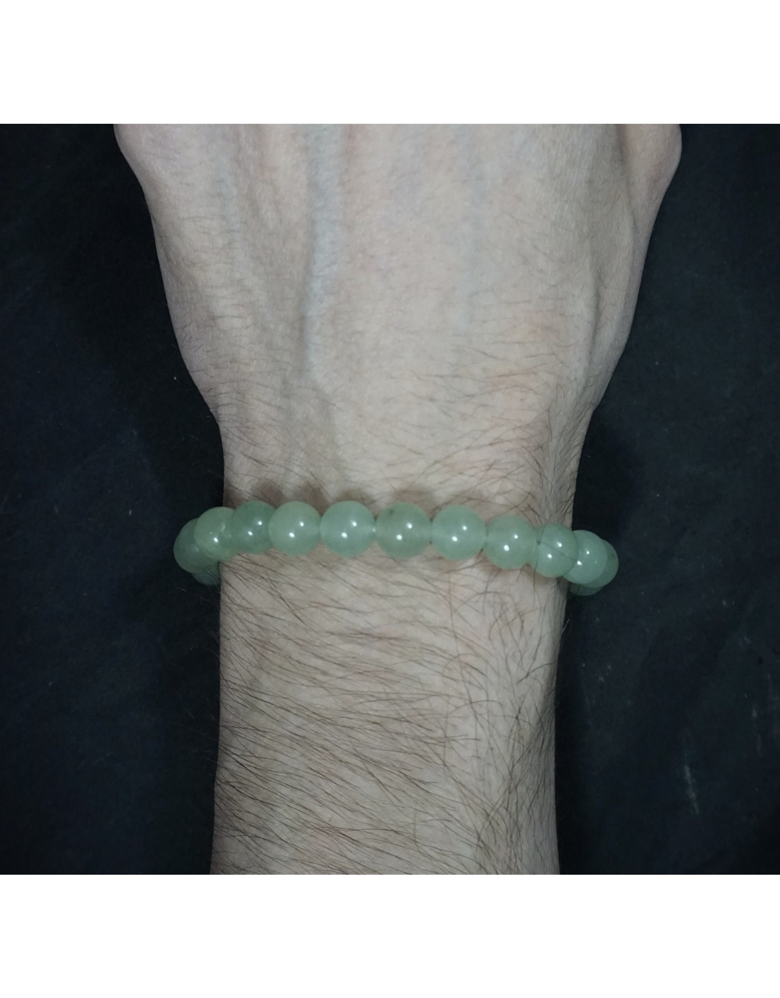 Elastic Bracelet 8mm Round Beads - Green Aventurine