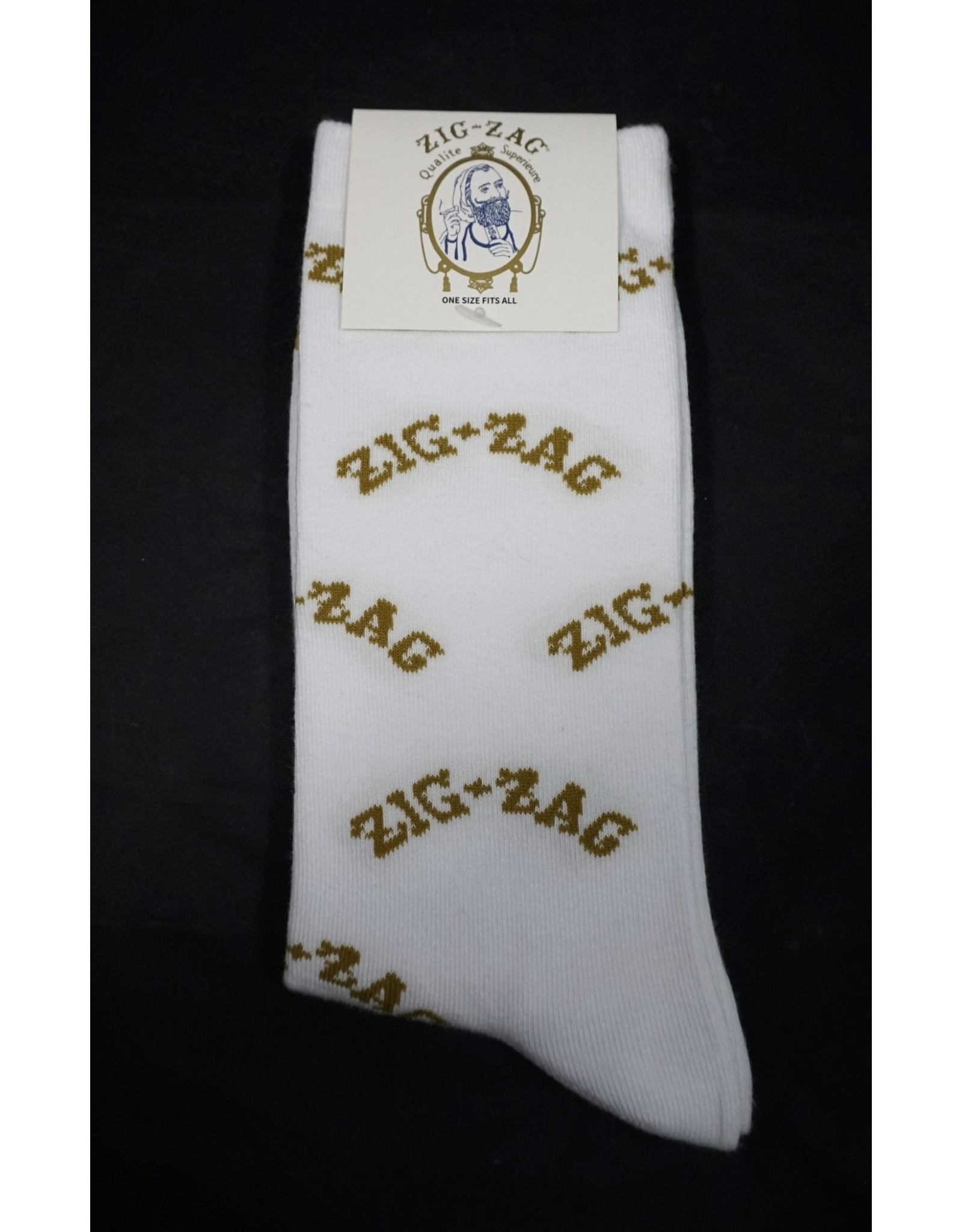 ZigZag Papers Zig-Zag Official Step & Repeat Socks - White