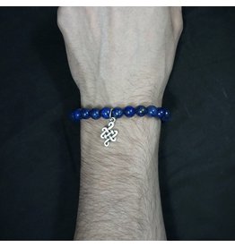 Elastic Bracelet 8mm with Charm - Lapis Lazuli