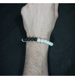 Elastic Bracelet 8mm Lava Bead - Opalite