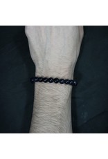 Elastic Bracelet 8mm Round Beads â€“ Blue Goldstone