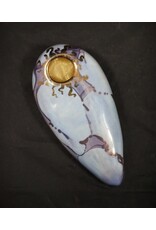 Ceramic Oval Handpipe - Baby Blue