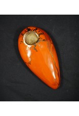 Ceramic Oval Handpipe - Orange