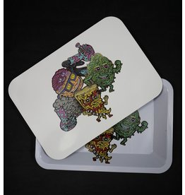 Colorful Characters Small Metal Rolling Tray w/ Magnetic Lid