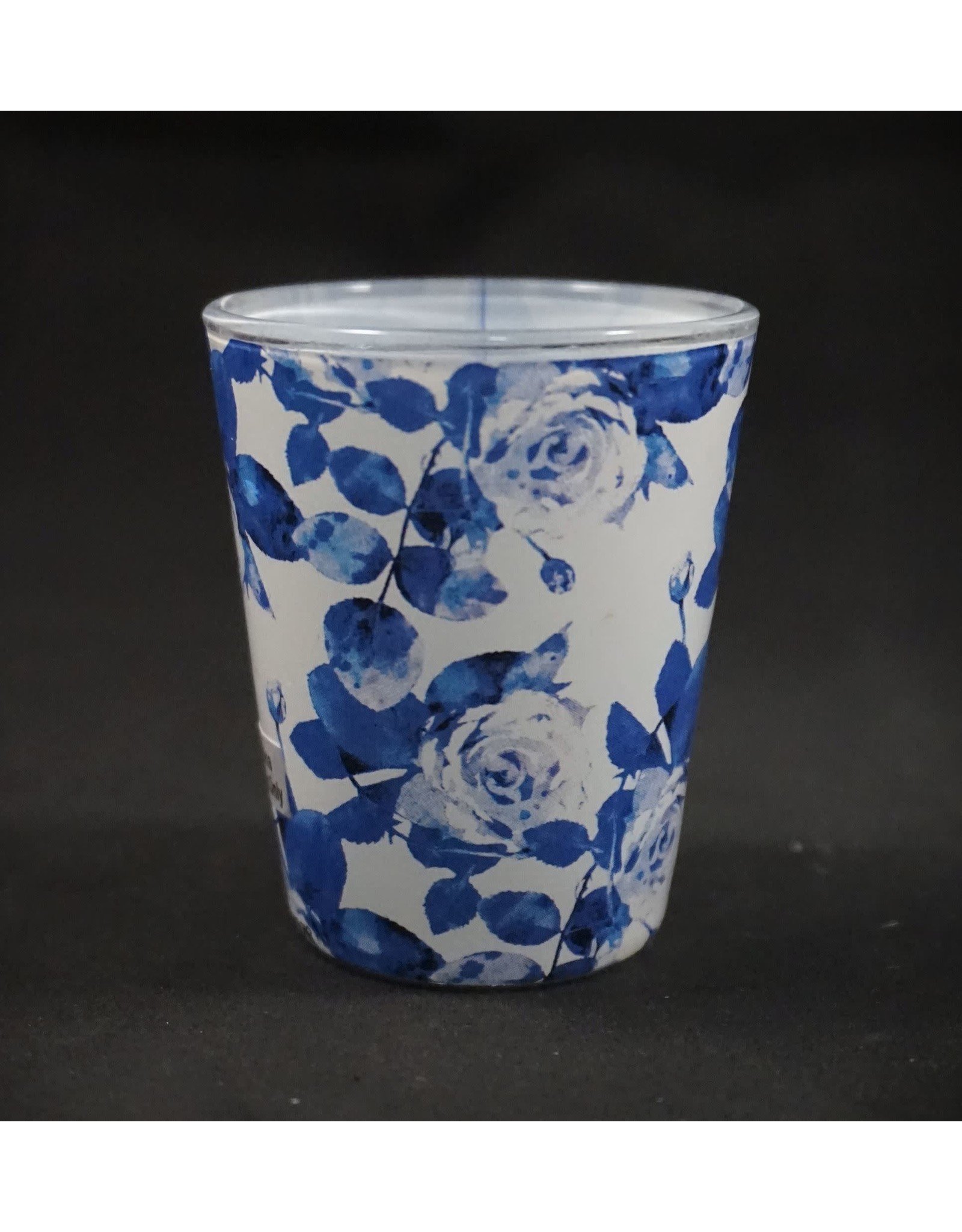 White & Blue Floral Shot Glass