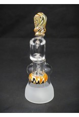 6.5" Half Frosted Worked Glass Rig