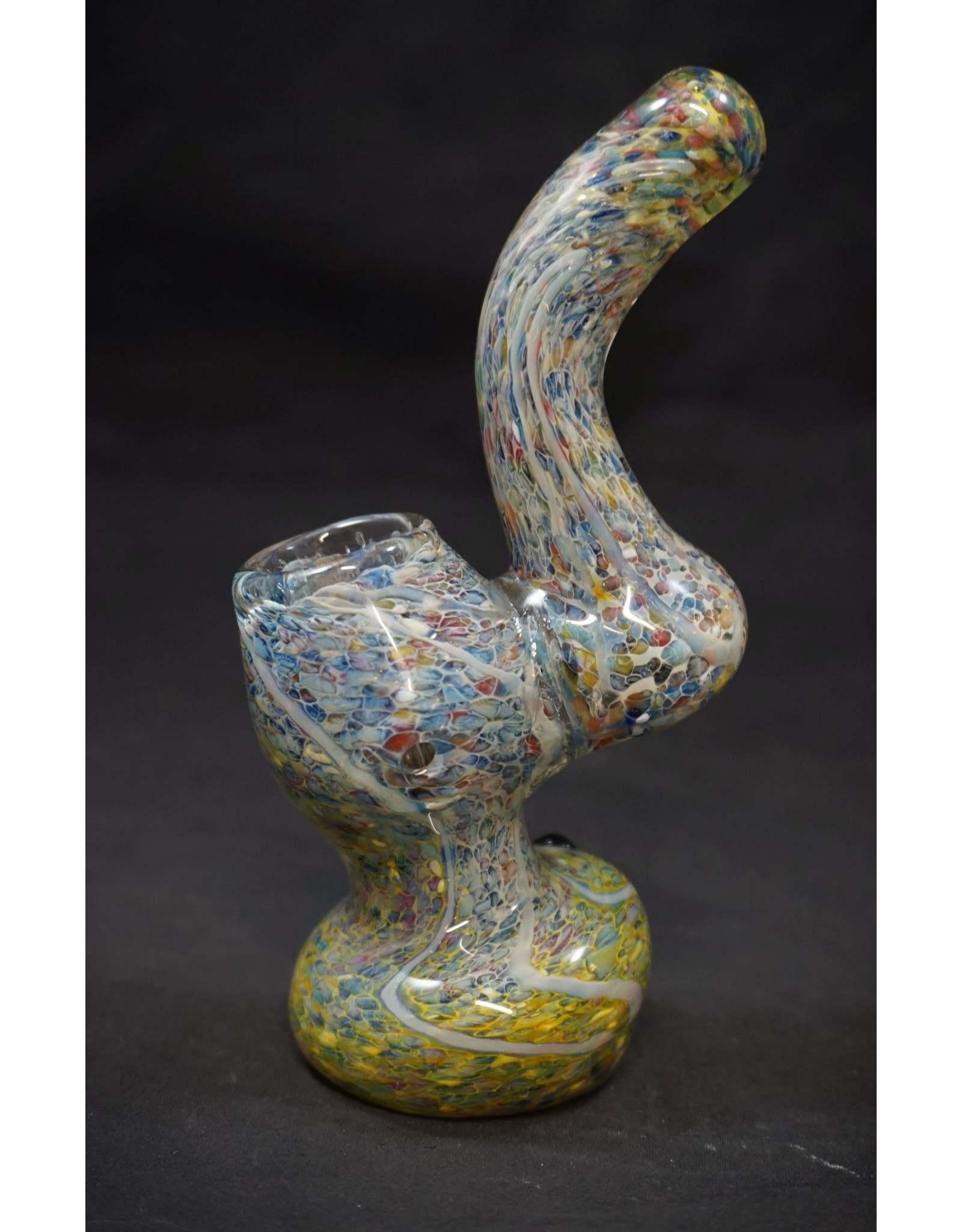 5.5" Rainbow Speckled Glass Bubbler