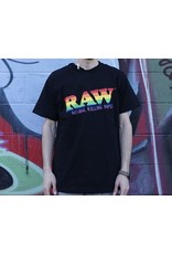 Raw Raw Black Shirt w/ Rainbow Logo - Medium
