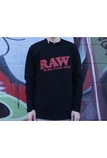 Raw Raw Long Sleeve Black Shirt Red Logo - Medium