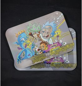Rick & Morty Cigar Small Metal Rolling Tray w/ Magnetic Lid