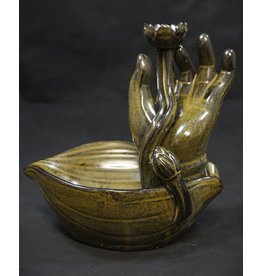 Ceramic Backflow Incense Burner - Mudra Hand