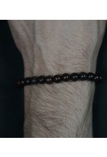 Elastic Bracelet 6mm Round Beads - Blood Stone