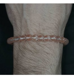 Elastic Bracelet 6mm Round Beads - Cherry Quartz