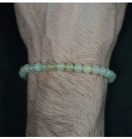 Elastic Bracelet 6mm Round Beads - Chinese Jade