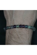 Elastic Bracelet 6mm Round Beads - Green Flourite