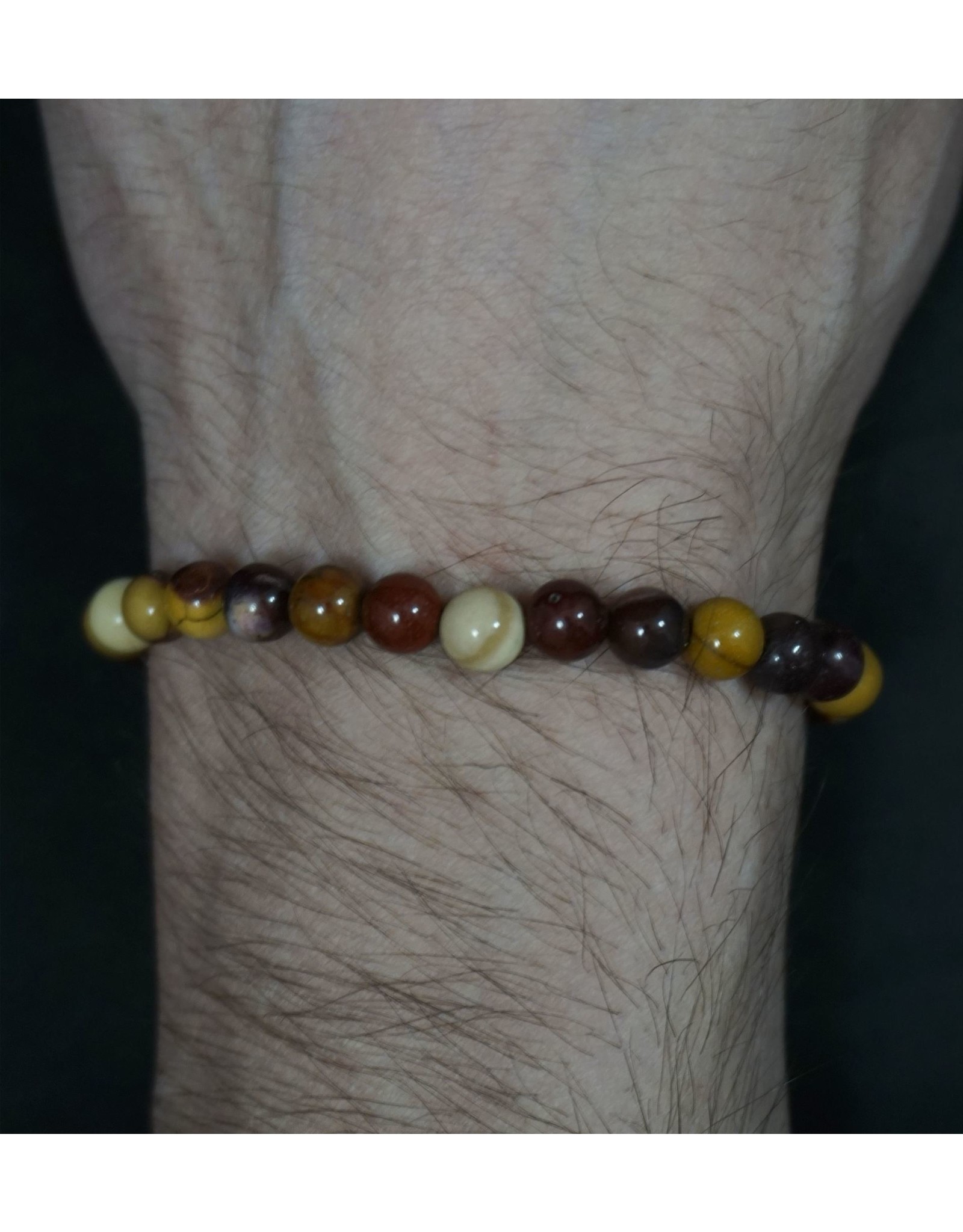 Elastic Bracelet 6mm Round Beads - Mookaite