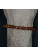 Elastic Bracelet 6mm Round Beads - Red Jasper