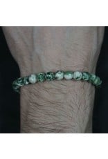 Elastic Bracelet 6mm Round Beads - Snake Dragon Jade