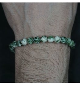 Elastic Bracelet 6mm Round Beads - Snake Dragon Jade