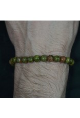 Elastic Bracelet 6mm Round Beads - Unakite