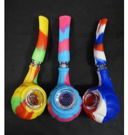 Silicone Handpipe w/Glass Screen - Assorted Colors