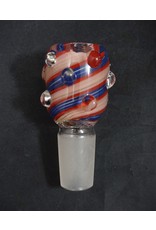 Bold Stripes Swirl Glass Marble Grip Herb Slide 19mm