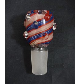 Bold Stripes Swirl Glass Marble Grip Herb Slide 19mm