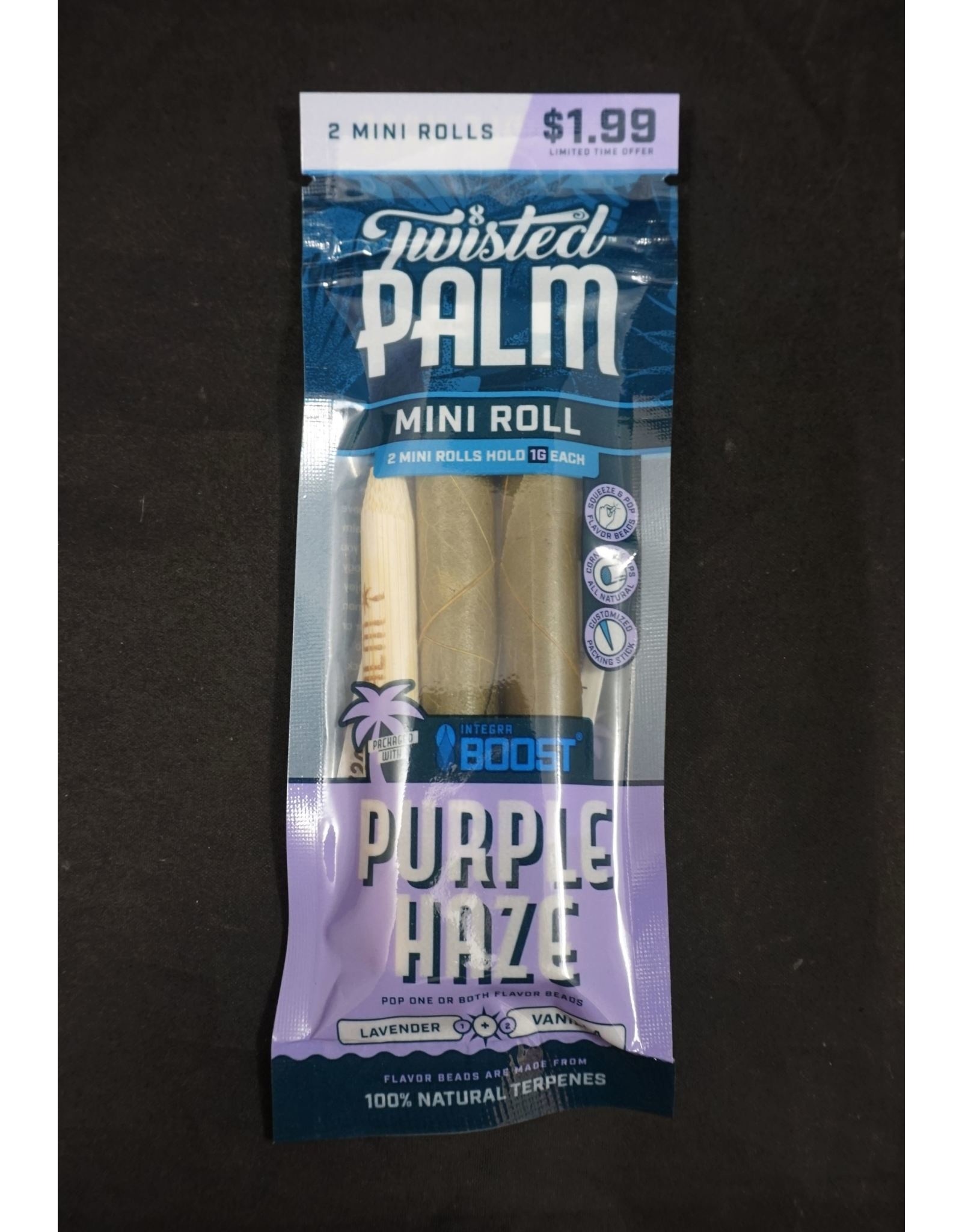 Twisted Hemp Wraps Twisted Palm Mini Rolls - Purple Haze