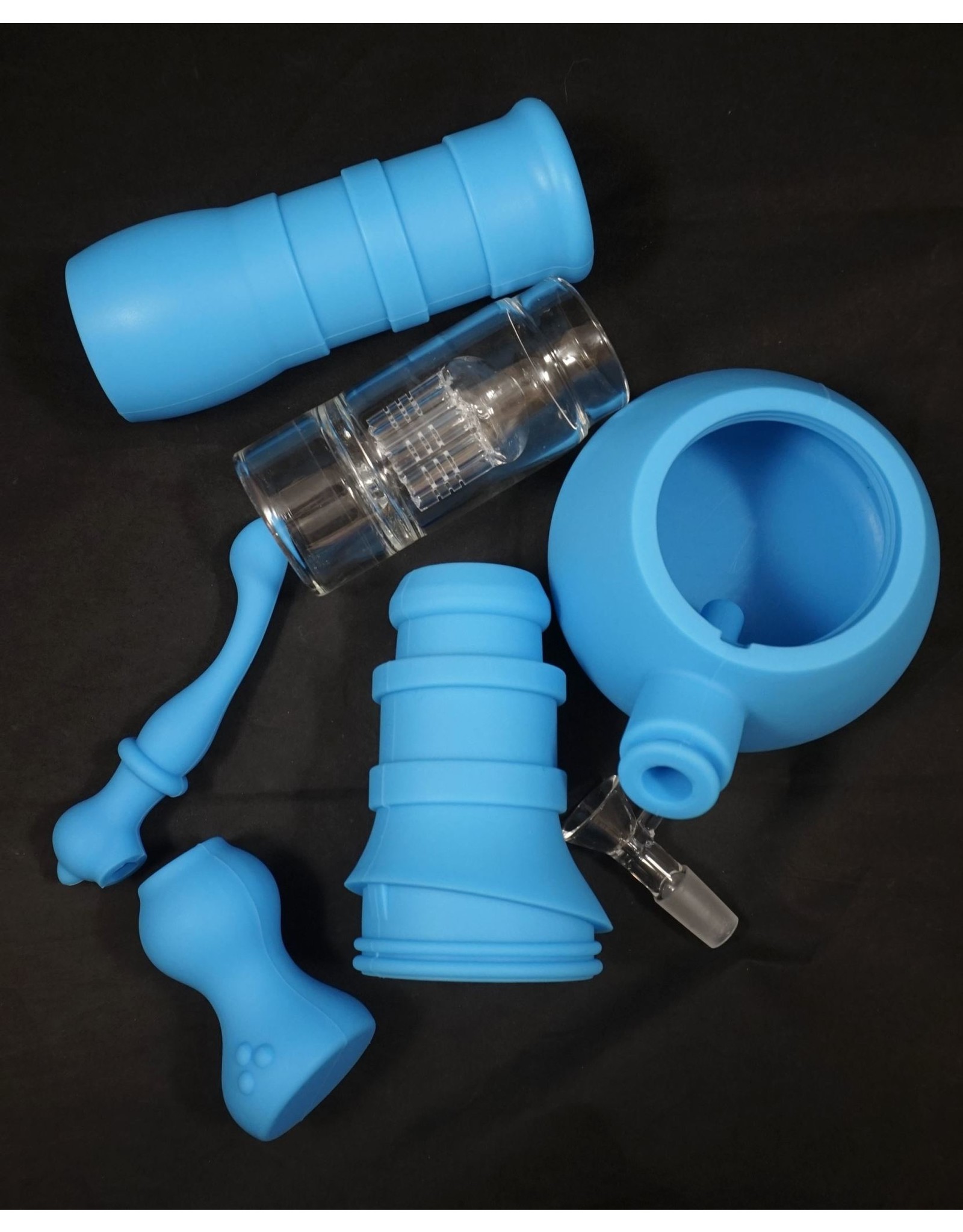 3 Stage Silicone Waterpipe w/ Ashcatcher 14"