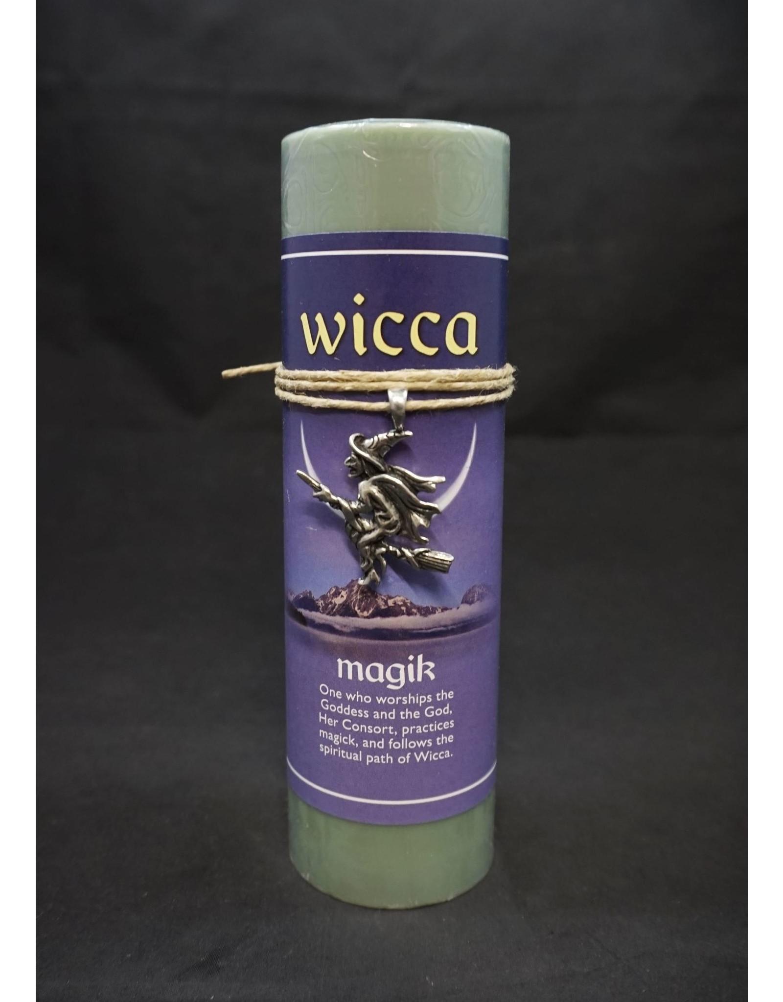 Wicca Pewter Pendant Candle - Magik