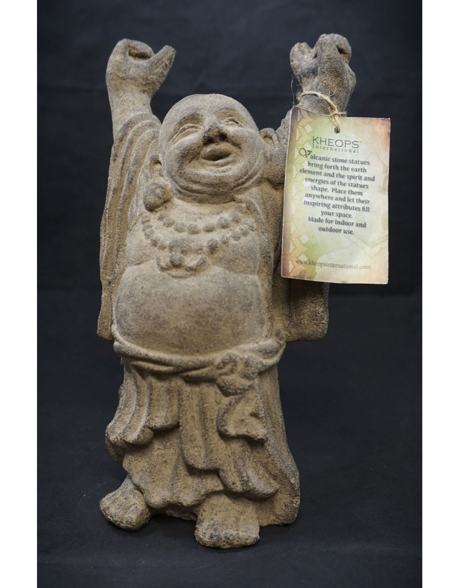 Volcanic Stone Statue - Standing Happy Buddha