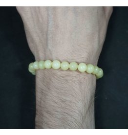 Elastic Bracelet 8mm Round Beads - Butter Jade