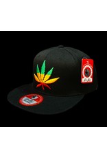 Big Rasta Leaf Hat w/ Leaf on Rear - Black