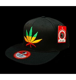 Big Rasta Leaf Hat w/ Leaf on Rear - Black