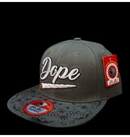 Dope Rolled Hat w/ Leaf on Rear - Grey
