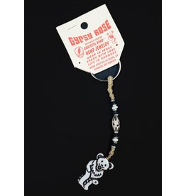 Grateful Dead Bear Bone and Hemp Keychain