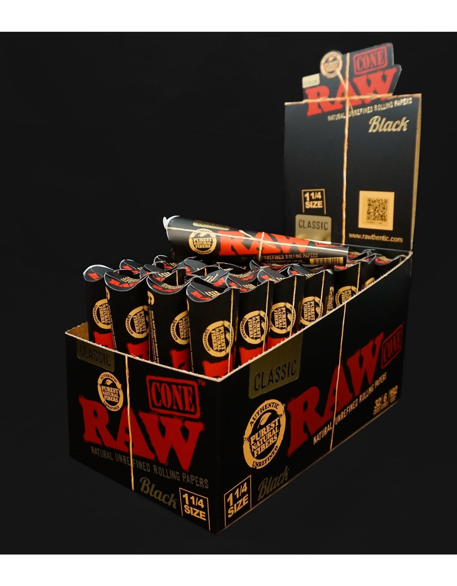 Raw Raw Black Cones 1.25  6pk