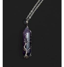 Tree of Life Wire Wrapped Necklace - Amethyst