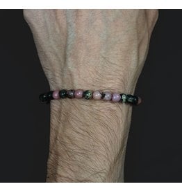 Elastic Bracelet 6mm Round Beads - Rhodonite