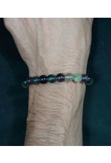 Elastic Bracelet 8mm Round Beads - Green Agate