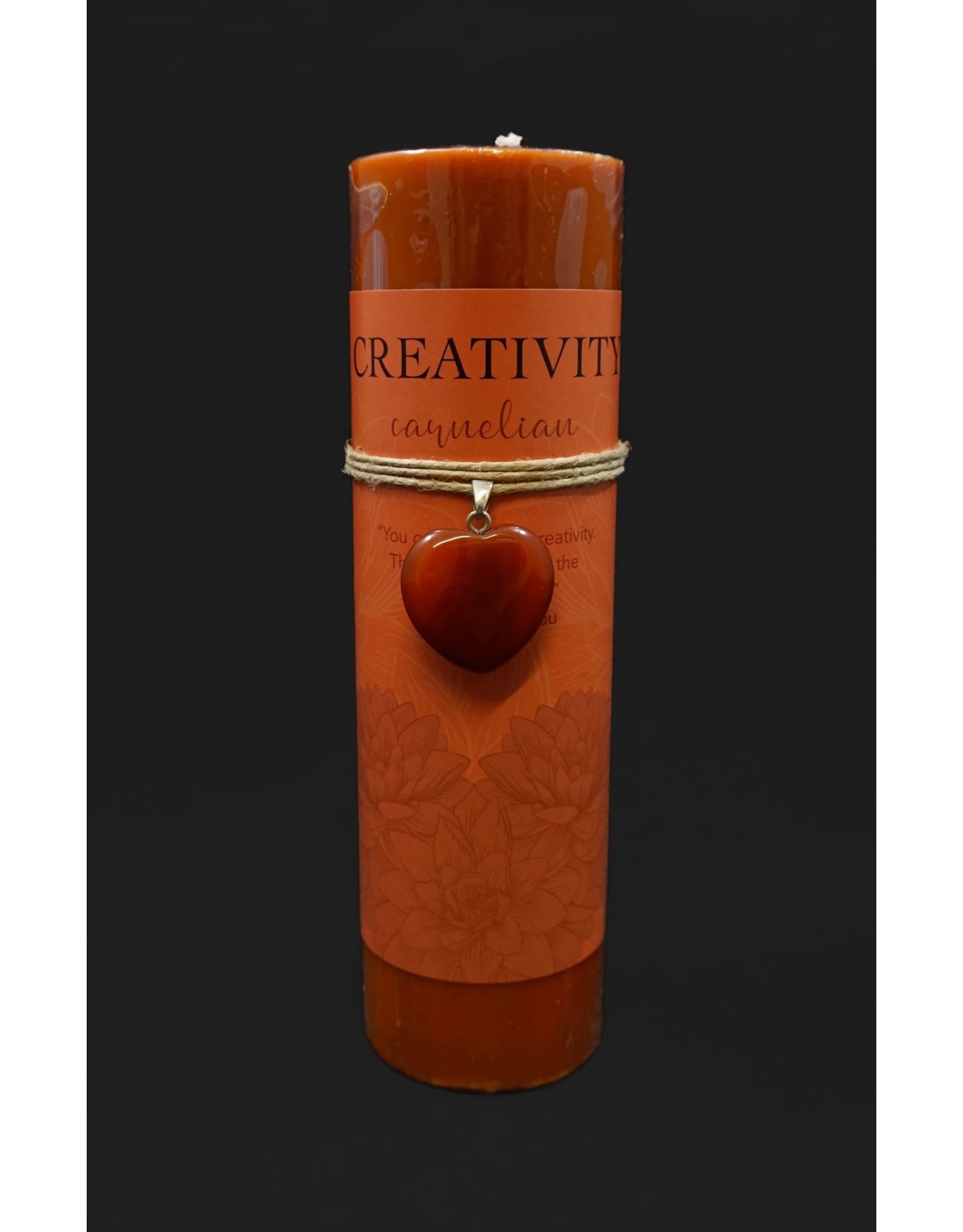 Heart Pendant Candle Creativity Carnelian