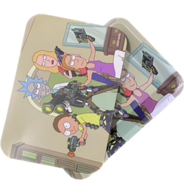 Rick and Morty Guns Blazin Small Metal Rolling Tray w/ Magnetic Lid