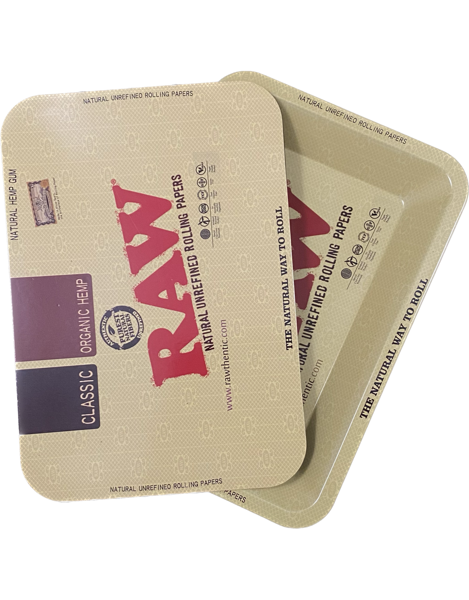 Raw Classic Small Metal Rolling Tray w/ Magnetic Lid